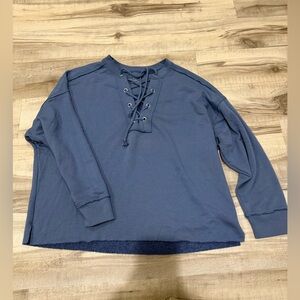 Aerie Size Small Blue Sweatshirt Lace Up NWOT